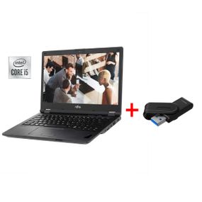 Ноутбук Fujitsu LifeBook E5510 / 15.6" (1920x1080) IPS / Intel Core i5-10210U (4 (8) ядра по 1.6 - 4.2 GHz) / 8 GB DDR4 / 256 GB SSD / Intel UHD Graphics / WebCam / Win 11 Pro б/в + Подарунок Флеш-накопичувач Kingston DataTraveler Exodia S 64 ГБ