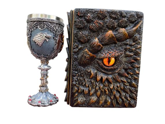 Подарунковий набір Келих 3D Гра Престолів і Блокнот 3D «Жар Серця Дракона»