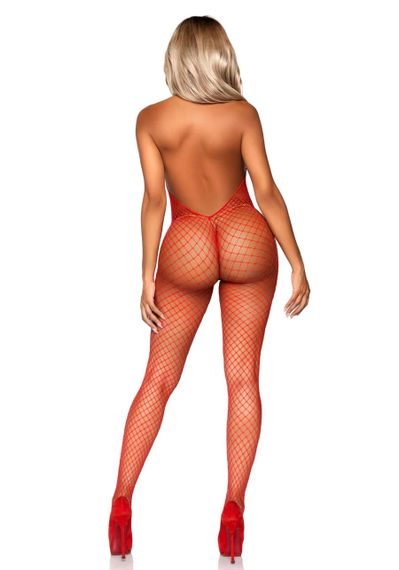 Бодистокинг Leg Avenue Racer neck bodystocking Красный One Size | Зображення 1