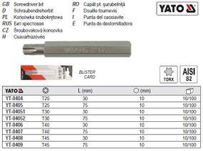 Насадка отвертки бита TORX YATO Польша T40 l=30 мм S2 YT-0406