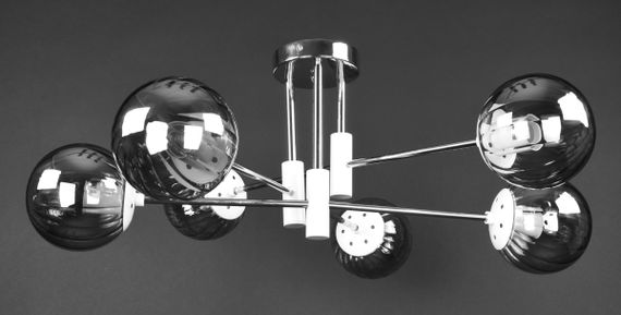 Люстра стельова на 6 лампочок 27186 Білий 28х72х72 см. | Зображення 3