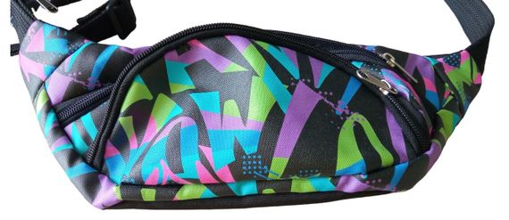 Сумка поясна бананка 4Profi з принтом "  Кольорові букви" з двома відділеннями