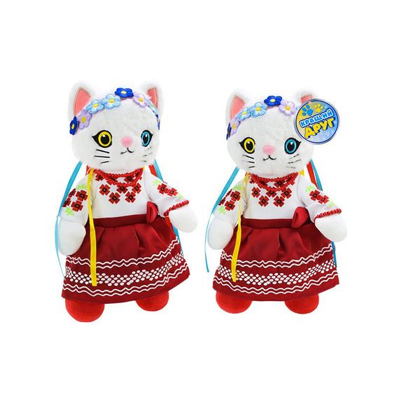 Детская мягкая игрушка "Кошка украиночка" PL8242ua традиционное платье, 31 см | Зображення 1