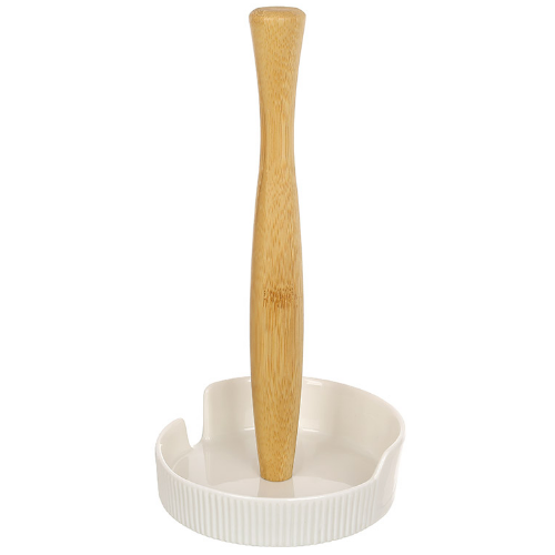 Тримач для паперових рушників фарфор/бамбук 26см
