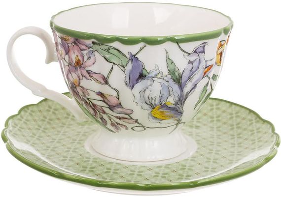 Чашка з блюдцем порцелянові "Wisteria Garden" 280мл, чайна пара