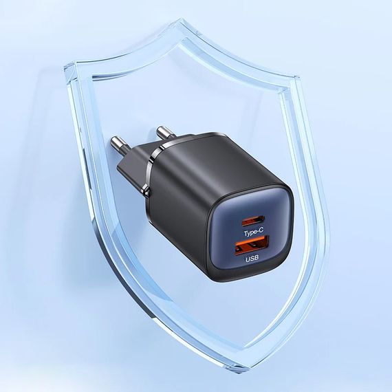 СЗУ Usams US-CC254 GaN HC Ser. 30W (1USB-A/1C) Black | Зображення 2