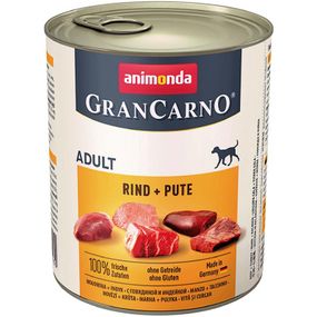 Вологий корм для дорослих собак Animonda GranCarno Original Adult яловичина та індичка 800 г (4017721827430)