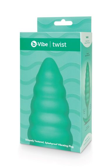 Анальна пробка з вібрацією, рельєфна B-VIBE-TEXTURE PLUG TWIST, зелена Sex Aura | Зображення 7