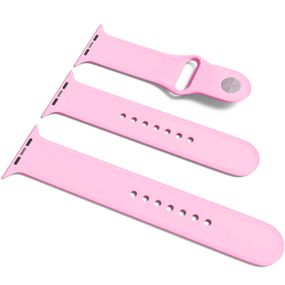 Силіконовий ремінець для Apple Watch Sport Band 38/40/41/42mm(ser.10) (S/M & M/L) 3pcs Рожевий / Light pink
