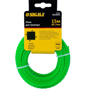 Ліска для тримера d2,7мм 15м зріз/армований квадрат SIGMA