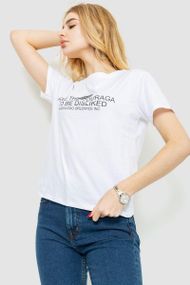 Футболка женская с принтом  цвет белый 221R3006