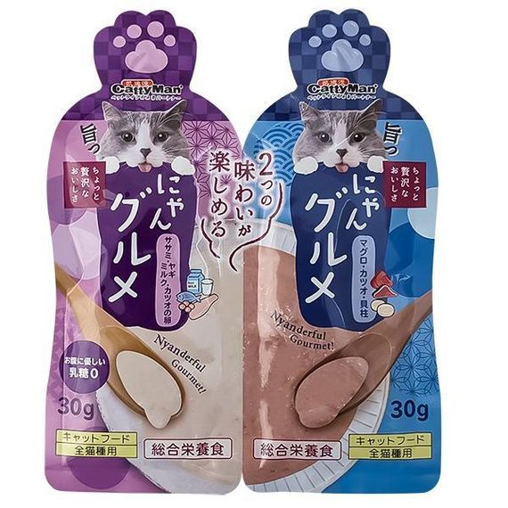 CattyMan Complete Twins Pouch кэттимен два смаку: курка молоко ікра І тунець курка макрель крем-пюре, рідкий