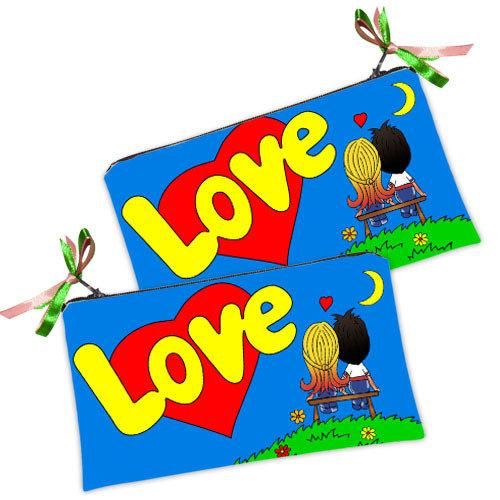 Косметичка жіноча Love синяя 20х12 см (K_LK079)