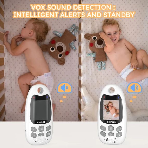 Відеоняня BOIFUN Baby Monitor VB610, біла, портативна | Зображення 3