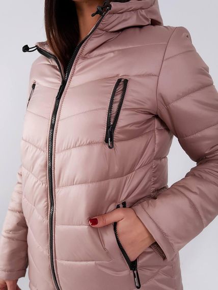 Елегантна жіноча парка, арт. 300, кава з молоком | Зображення 3