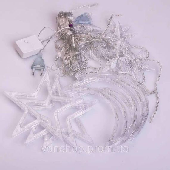 Електрична гірлянда Зірка штора 3 метри на вікно для фотозон мультиколор WYF11ML | Зображення 8