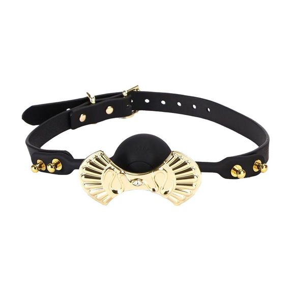 Розкішний силіконовий кляп Zalo Silicone Ball Gag Black, кристал Swarovski, шкіряний ремінець Sex Aura