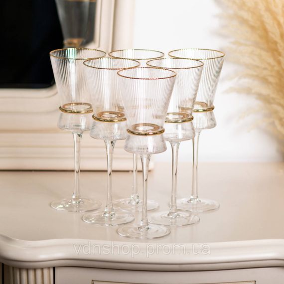 Набір з 6 келихів з високими тонкими ніжками, 300 мл, для вина HP-16-7 | Зображення 2