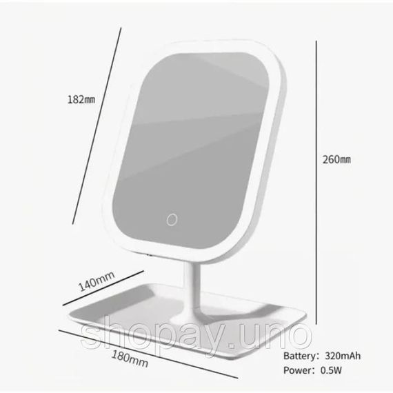 Настільне дзеркало для макіяжу KAR192 з LED-підсвіткою біле | Зображення 4