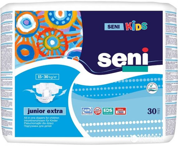 Підгузники дитячі одноразові Seni Kids Junior Extra 30 шт | Зображення 1