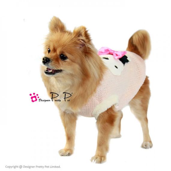 Свитер для собак Pretty Pet с Мишкой, крупная вязка с плюшевым воротом, розовый | Зображення 2