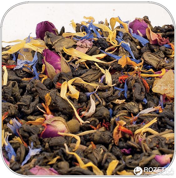 Китайський чай зелений байховий листовий з добавками, Чай Ніч Клеопатри ТМ "Чайні шедеври", 500 г | Зображення 1