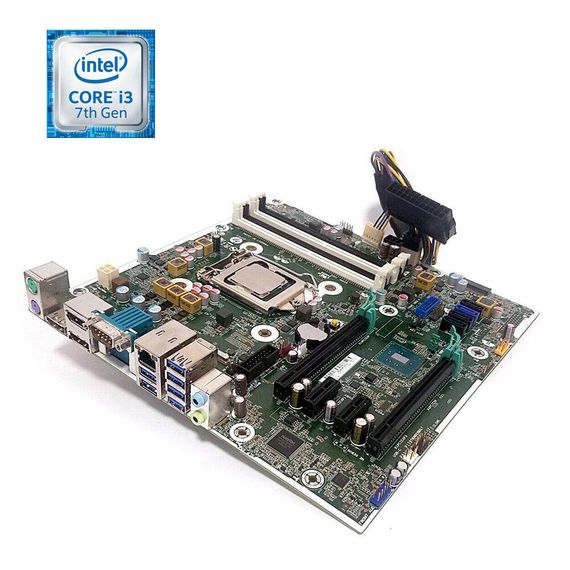 Комплект: Материнская плата HP Z240 SFF / Socket LGA1151 + Intel Core i3-7100 (2 (4) ядра по 3.9 GHz) + переходник для БП-МП б/у