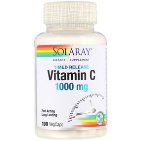 Вітамін C Solaray Timed Release Vitamin C 1000 mg 100 Veg Caps SOR-04450
