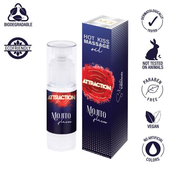 Распродажа!!! Съедобное массажное масло MAI Attraction Mojito Hot Kiss 50 мл (срок 09.2026) | Зображення 2