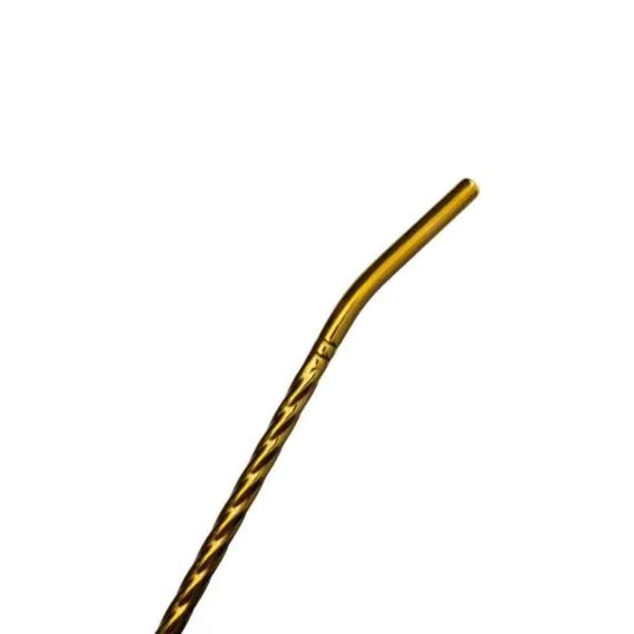 Набор многоразовых ложек-трубочек 6 шт для напитков 19.5 см с щеткой для мытья из нержавеющей стали Бронзовый HP-20-55 | Зображення 2