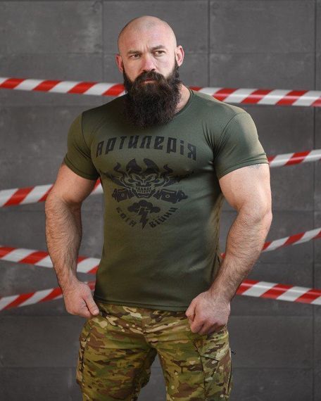 Тактична футболка потоотводящая SABUR АРТИЛЕРІЯ ОЛИВА ЛГ7238
