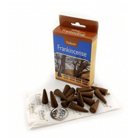 Ароматичні конуси  Ладан + металева підставка 15 шт. в уп. Tulasi 8901031015778