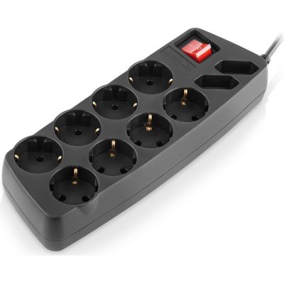 Сетевой фильтр питания REAL-EL REAL-EL RS-10 Protect, 5m, black (EL122300040) | Зображення 1