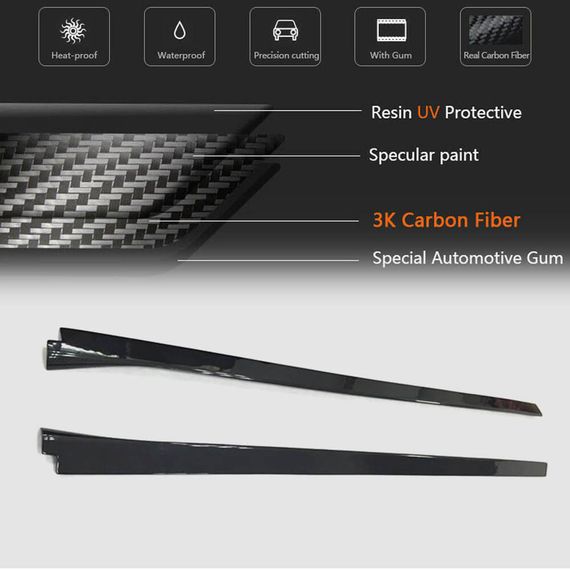 Боковые пороги (Карбон) для Cadillac ATS 2012-2019 гг | Зображення 3