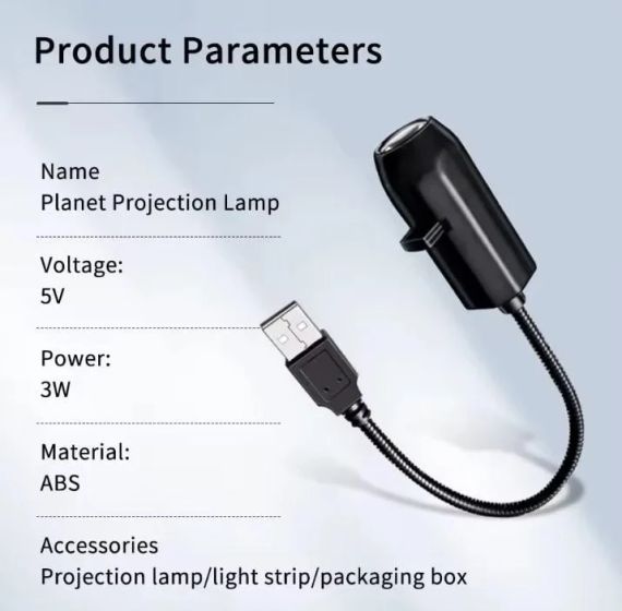 Нічник-проектор LED USB з 5 змінними картинками – декоративний світлодіодний проектор для дитячої кімнати, спальні та дому | Зображення 5