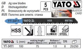 Набір полотно для електролобзика (метал) 8TPI l=100мм 5шт YATO-3411