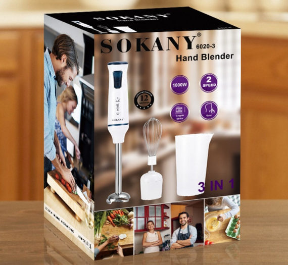 Блендер с миксером Sokany 6020-3 1000 Вт | Зображення 6