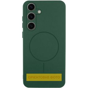 Чехол Silicone Cover Lakshmi Full Camera (AA) with MagFit для Samsung Galaxy S25 Edge Зеленый / Dark green