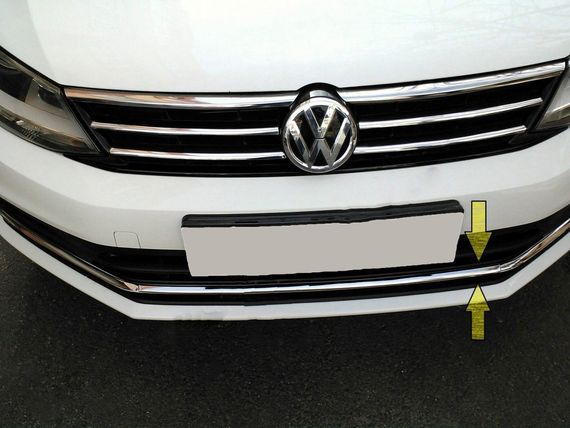 Накладки на решітку бампера 2014-2018 Carmos (нерж) для Volkswagen Jetta рр