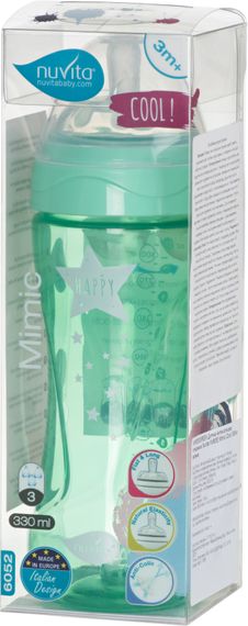 Детская Антиколиковая бутылочка Nuvita NV6052 Mimic Cool 330мл зеленая (NV6052GREEN) | Зображення 1