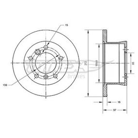 Диск гальмівний задній Mercedes Benz Sprinter W903 95-06/W909 13-/ W461/W463 96-12/ VW LT 96-06 (272x16), TX 70-35