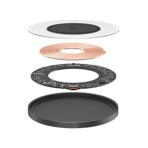 Бездротовий зарядний пристрій Baseus Simple 2 Wireless Charger з технологією Qi 15W Чорний | Зображення 5