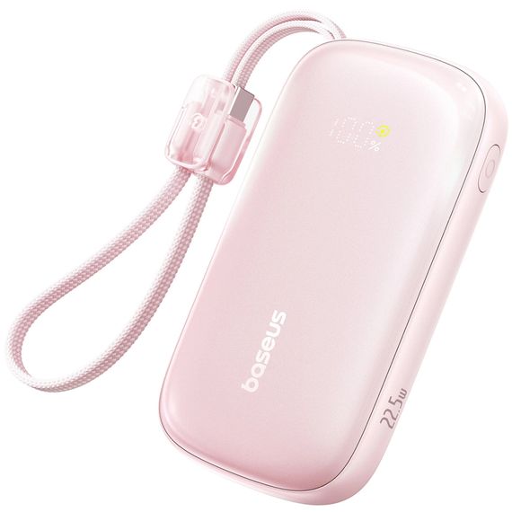 Портативний ЗП Power Bank Baseus EnerFill FC21 Qpow 3 Ultra 22.5W with cable 20000 mAh (PPFLS) Nebula Pink