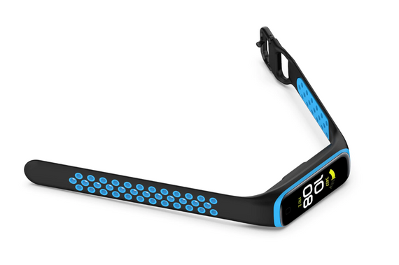 Силиконовый ремешок Primo Perfor Sport для фитнес-браслета Samsung Galaxy Fit 2 (SM-R220) - Black&Blue | Зображення 3
