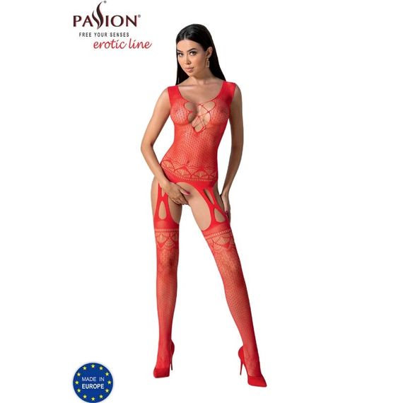 Ажурний бодістокінг з відкритим доступом Passion BS099 red | Зображення 2