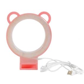 Лампа світлодіодна кругла настільна світло холодний/нейтральний/теплий USB Рожева