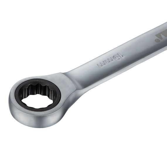 Ключ ріжково-накидний Sigma з трещіткою 19 мм CrV satine (6022191) | Зображення 1