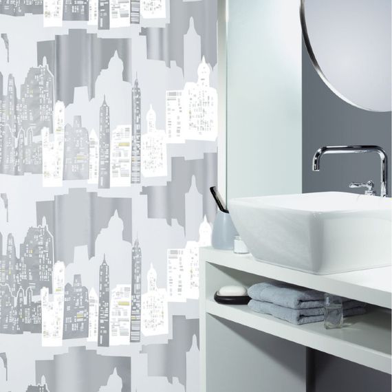 Шторка для ванной и душа Spirella Skyline 180x200 см, водоотталкивающая PEVA, 10.11572 | Зображення 1