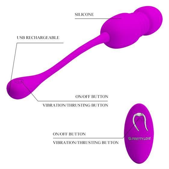 Віброяйце - Pretty Love Callieri Thrusting Vibrating Egg Purple Sex Aura | Зображення 3