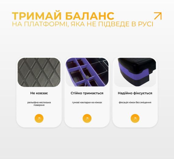 Степ платформа EasyFit Step-B 2-ступінчаста фіолетова (EF-0540-V) | Зображення 3